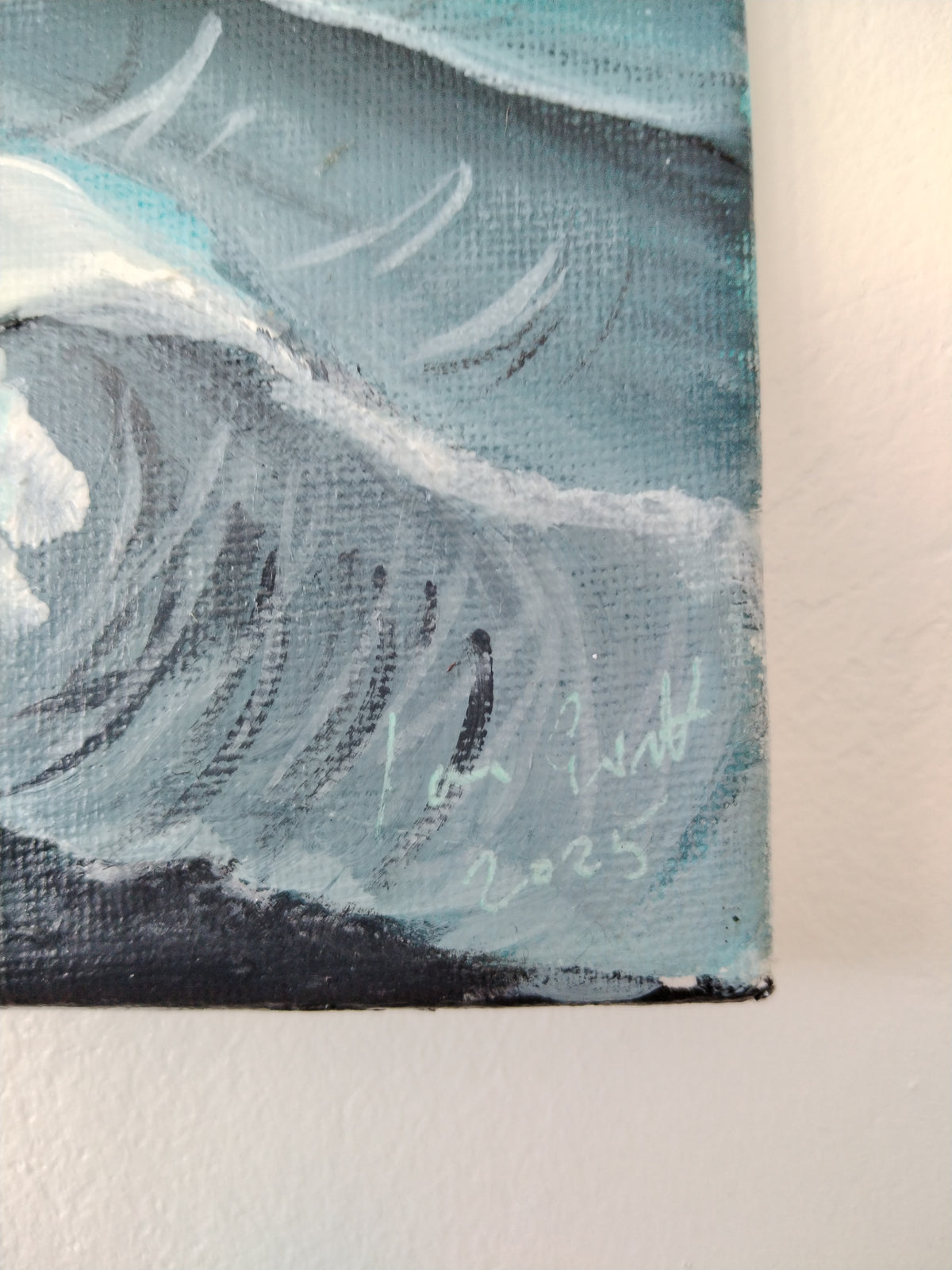 Breaking Waves - Original Painting on a 20x8 canvas, by Ian Garrett
