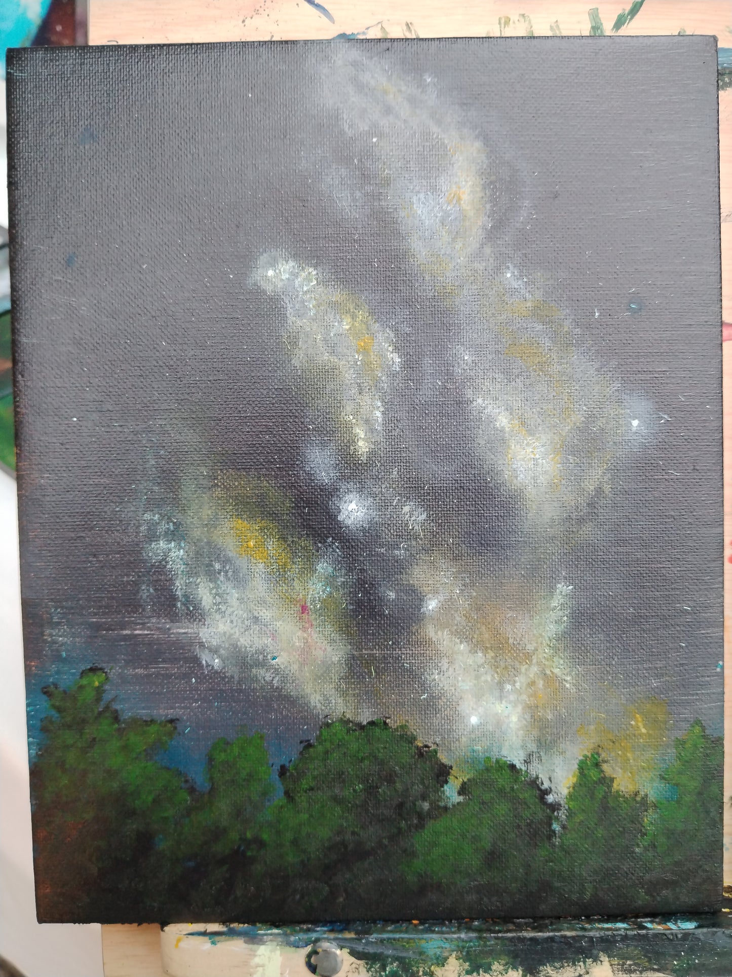 Milkyway. ©Ian Garrett 2025. Acrylic on Canvas 10 x 8 inches.
