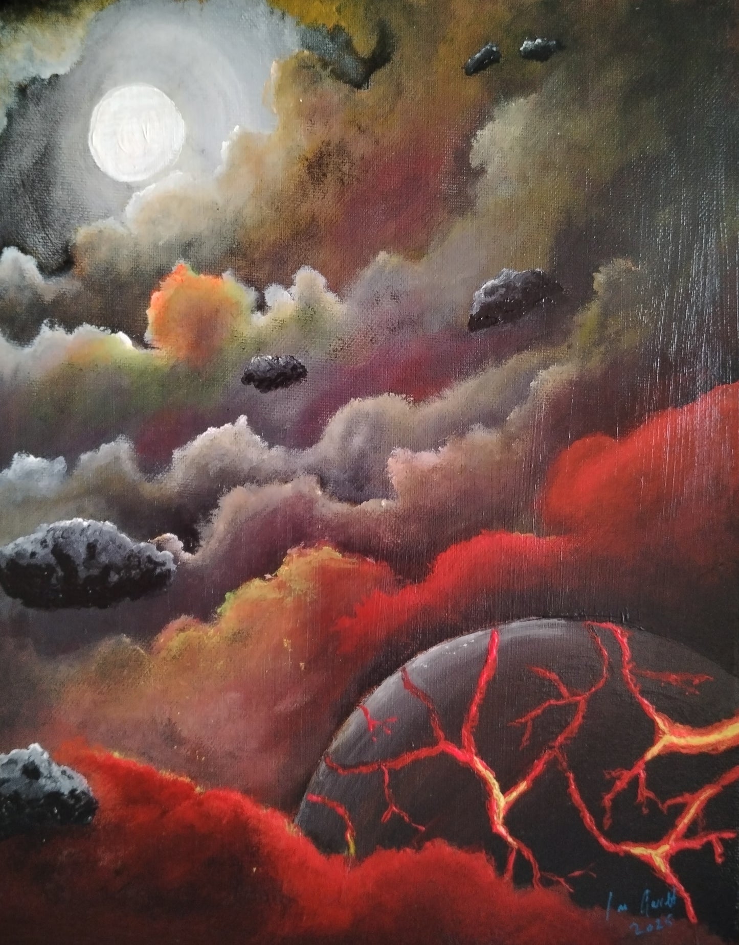 Genesis 2. ©Ian Garrett 2025. Acrylic on Canvas 14"x 11" inches