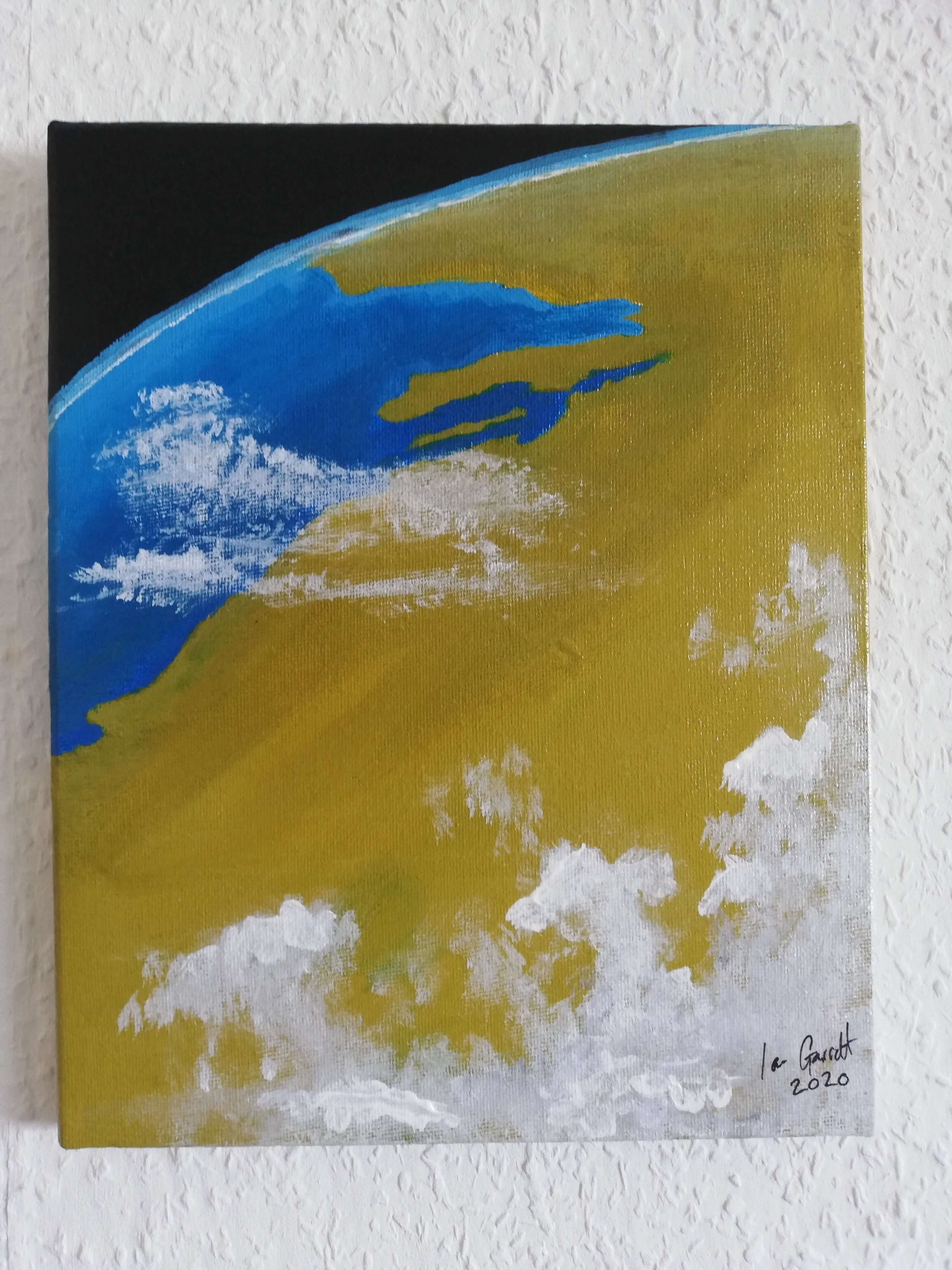 Persian Gulf (taking in Saudi Arabia, Qatar and the UAE) ©Ian Garrett 2020. Acrylic on Canvas 10 x 8 inches.