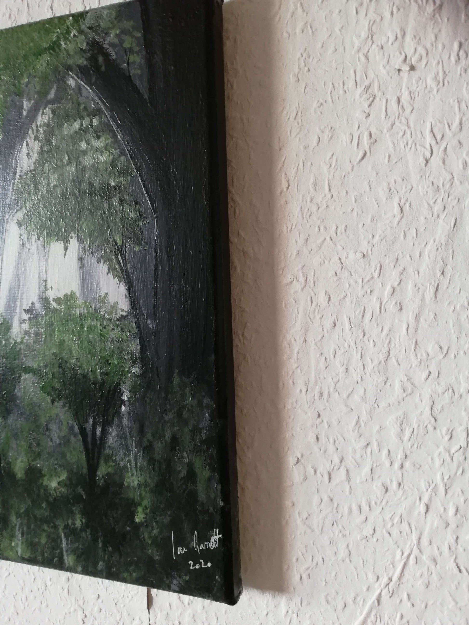 Wild woods, ©Ian Garrett 2020. Acrylic on Canvas 9"x 12" inches.