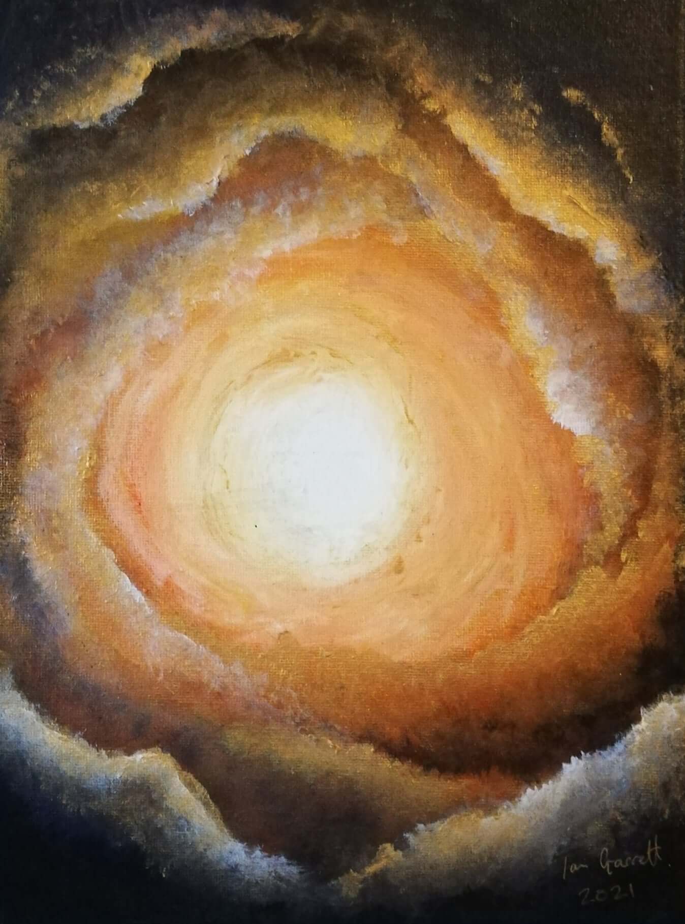 Ascension. ©Ian Garrett 2021. 10 x 8 Acrylic on Canvas.