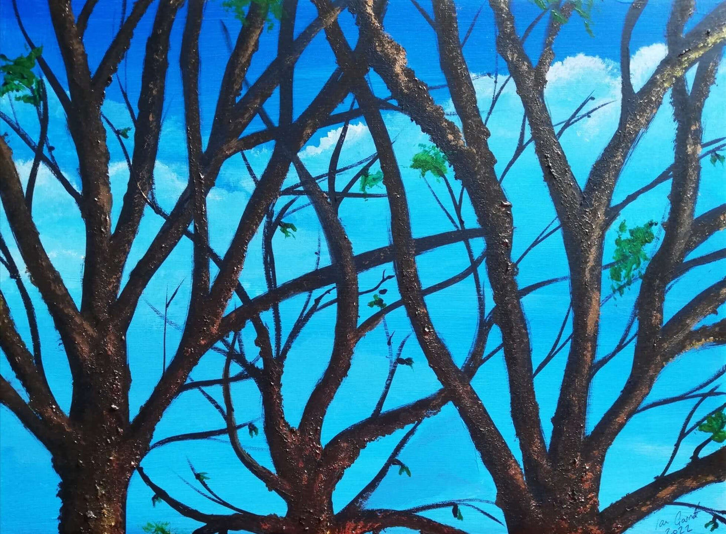 Rebirth, ©Ian Garrett 2022. Acrylic on Canvas 16 x 12 inches.