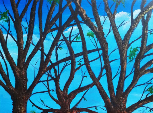 Rebirth, ©Ian Garrett 2022. Acrylic on Canvas 16 x 12 inches.