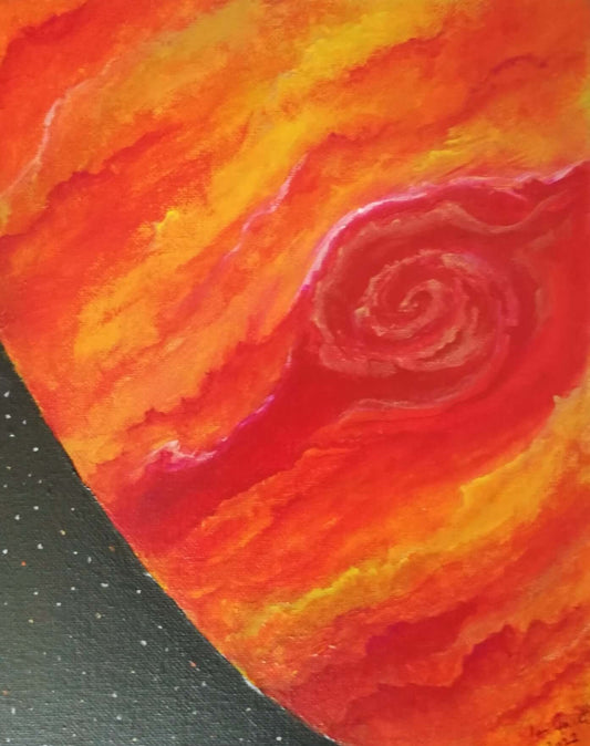The Eye of Jupiter. ©Ian Garrett 2022. 10 x 8 Acrylic on Canvas.