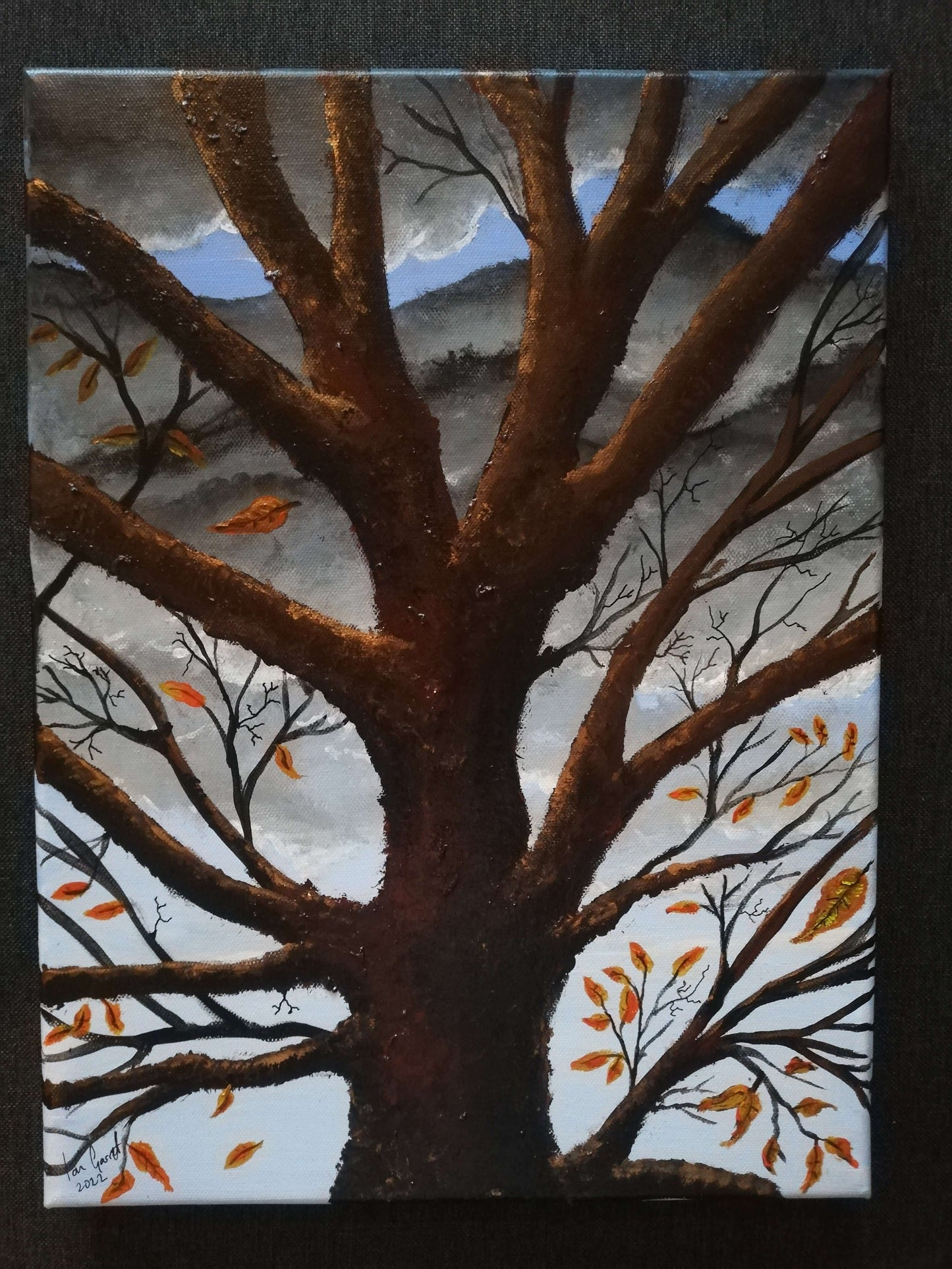 Fall, ©Ian Garrett 2022. Acrylic on Canvas 16 x 12 inches.