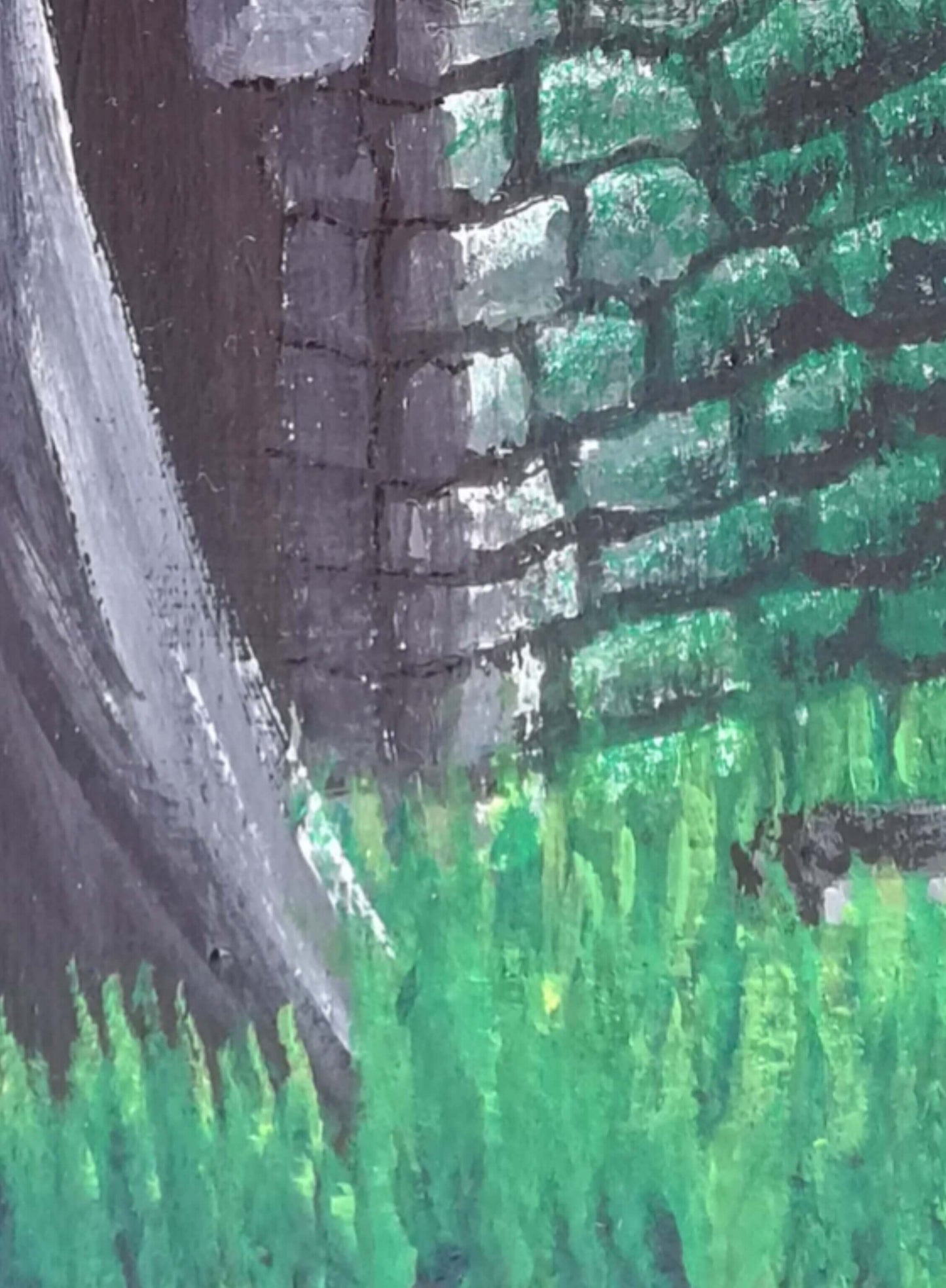 Ruined ©Ian Garrett 2022. Acrylic on Canvas 9"x 12" inches.