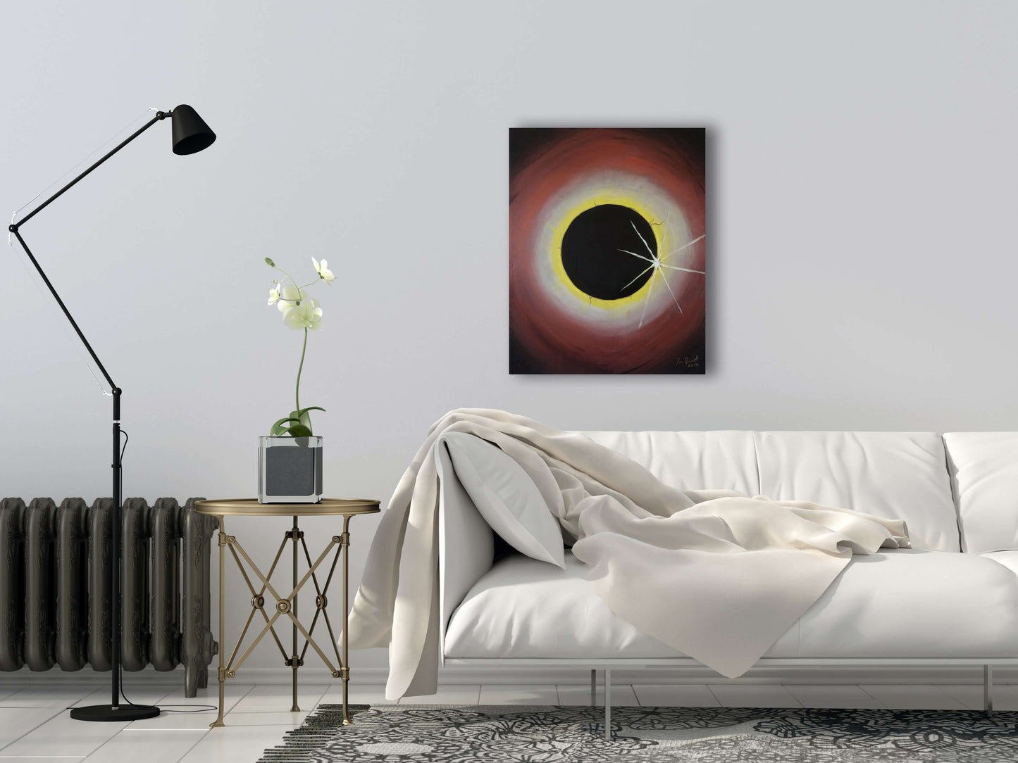 Totality, ©Ian Garrett 2017. Acrylic on Canvas 20 x 16 inches.