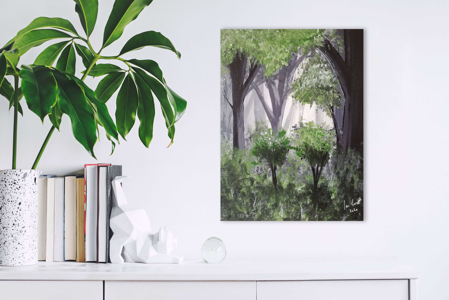 Wild woods, ©Ian Garrett 2020. Acrylic on Canvas 9"x 12" inches.