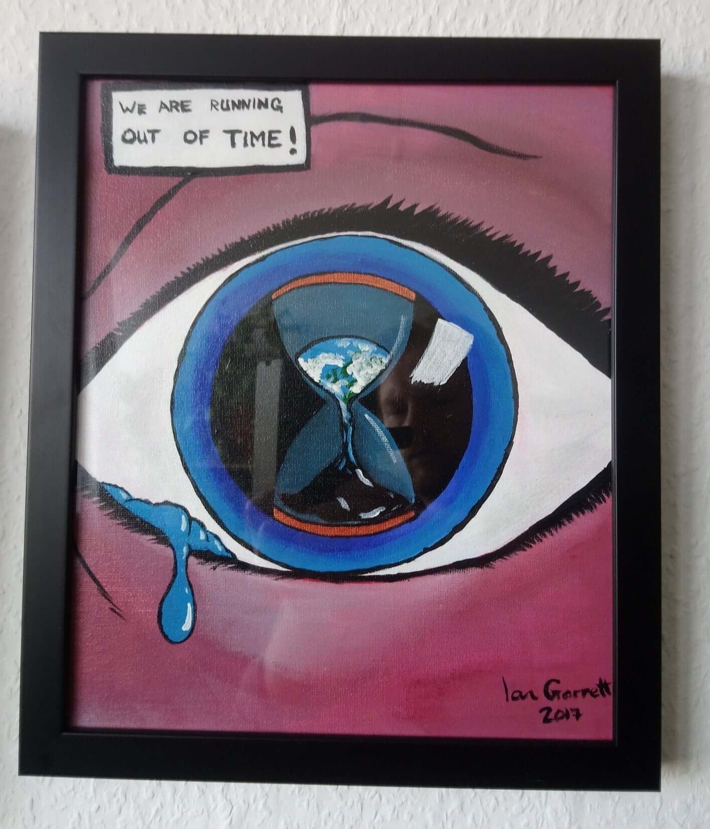 Ian Garrett Designs physical We are Running out of Time. 2017 (12" x 10" Acrylic on Canvas Board.)