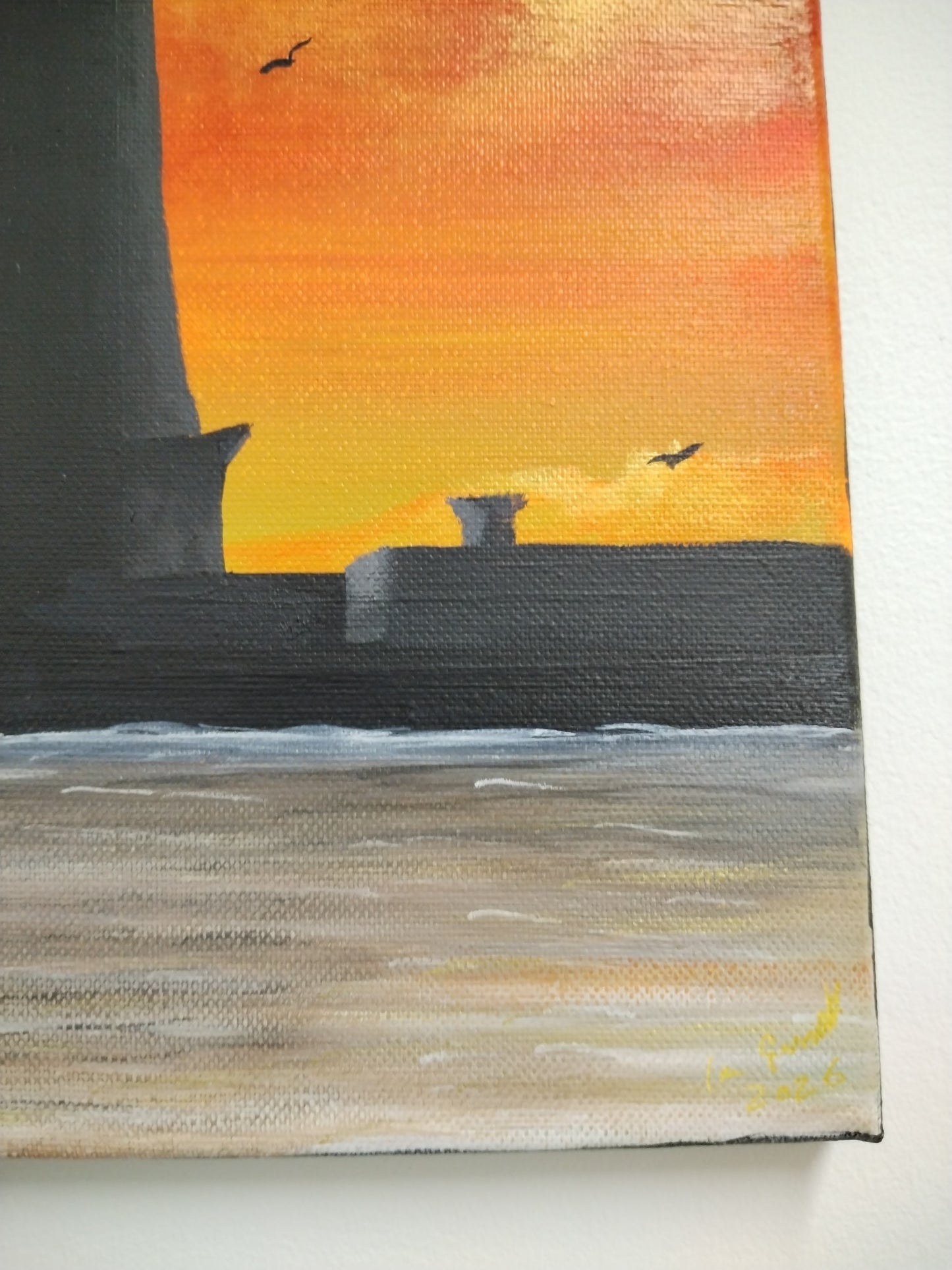 Lighthouse. Original 16x20 Acrylic on Canvas painting by Ian Garrett
