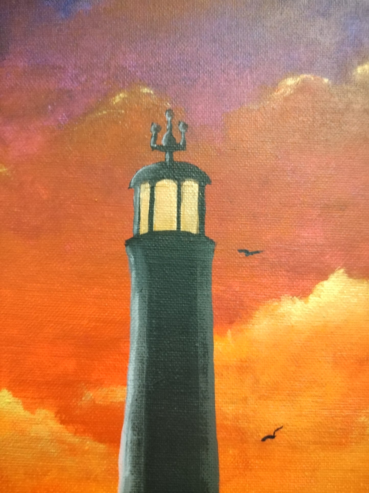 Lighthouse. Original 16x20 Acrylic on Canvas painting by Ian Garrett