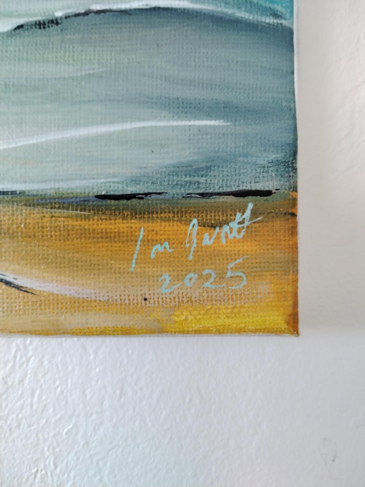 Beach - Original Painting by Ian Garrett - 20x8, ready to hang.