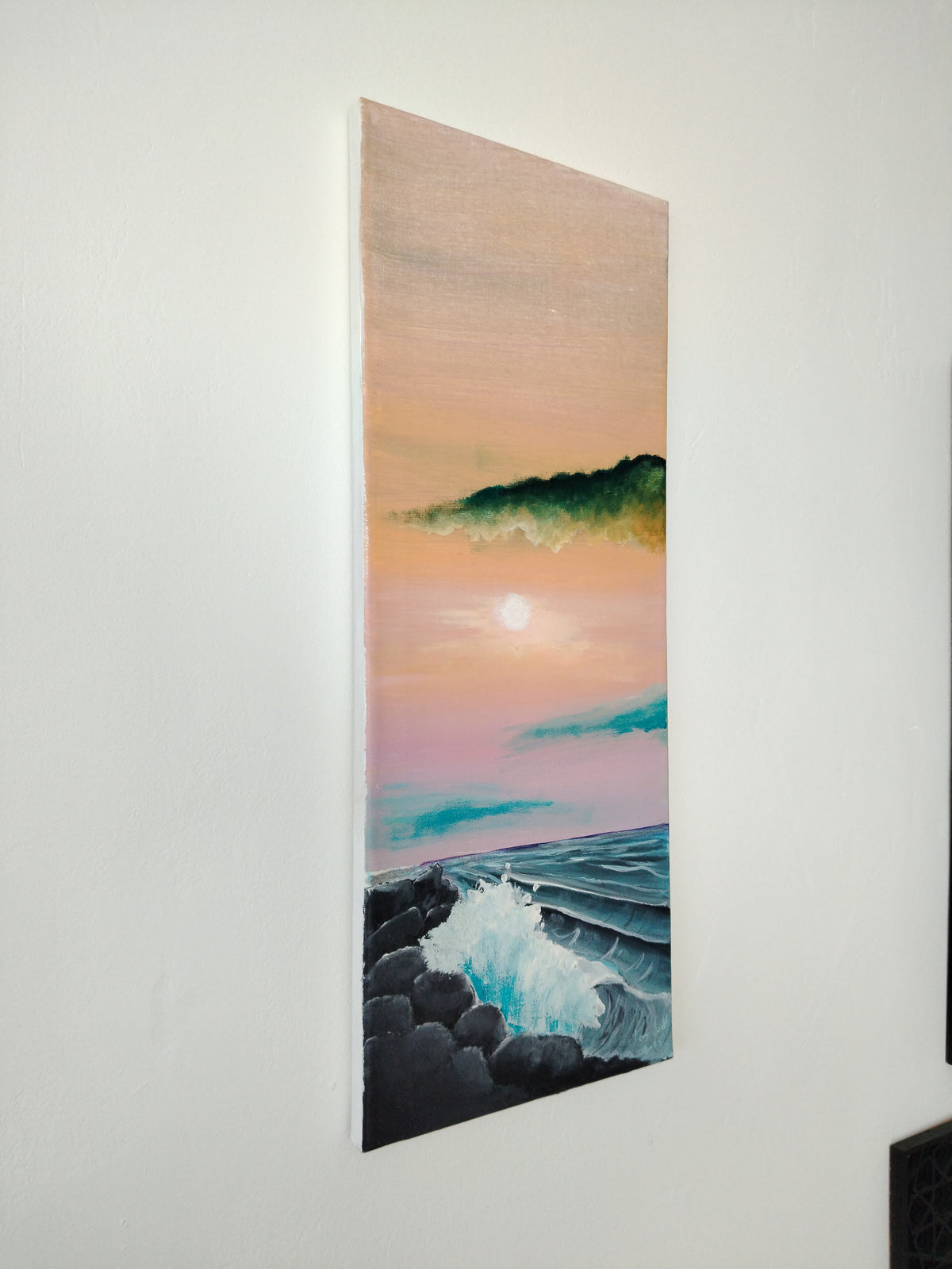 Breaking Waves - Original Painting on a 20x8 canvas, by Ian Garrett