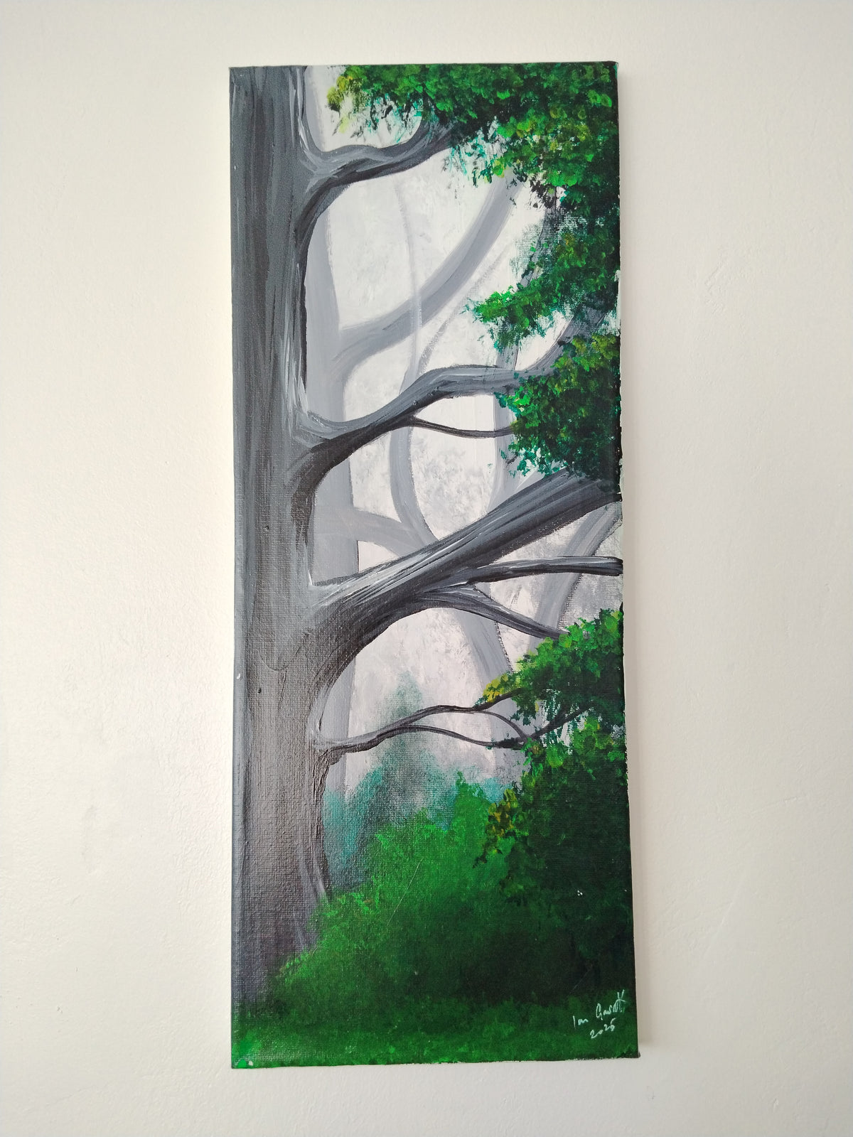 Woodland Serenity - Original 20x8 Painting by Ian Garrett