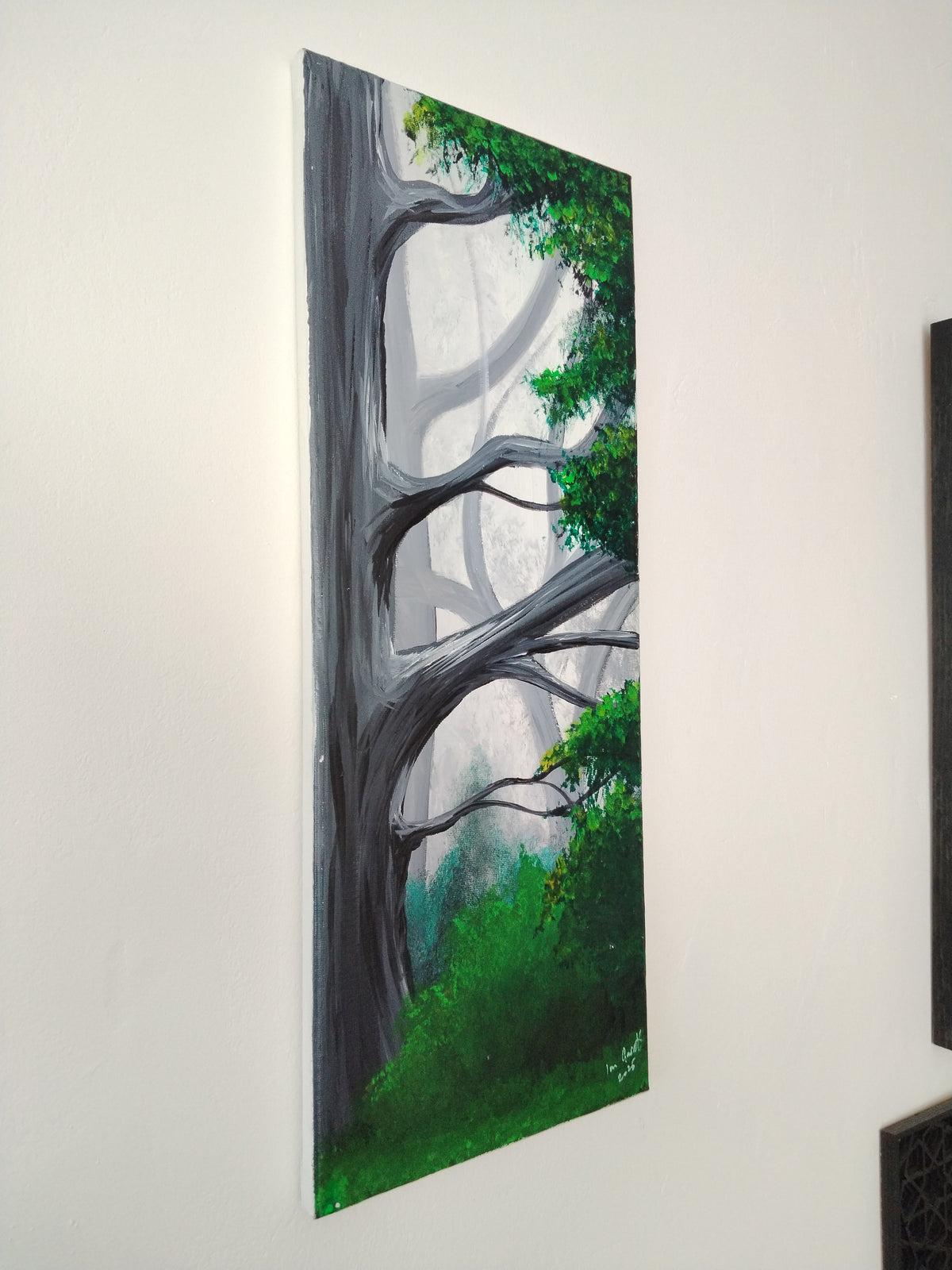 Woodland Serenity - Original 20x8 Painting by Ian Garrett