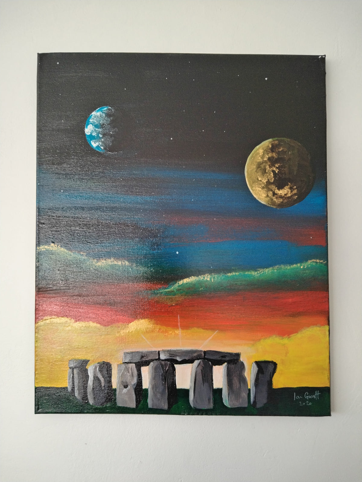 Stonehenge and the Heavenly Dance - Original Painting by Ian Garrett