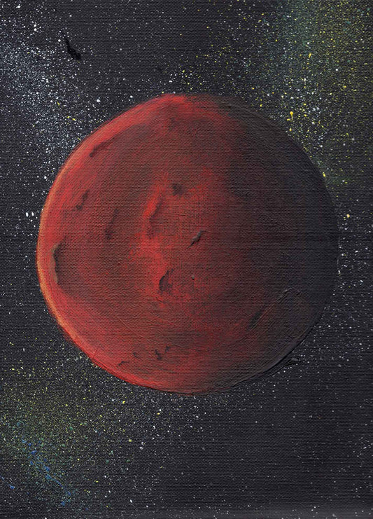 Mars. ©Ian Garrett 2023. Acrylic on Canvas 9 x 12 inches.