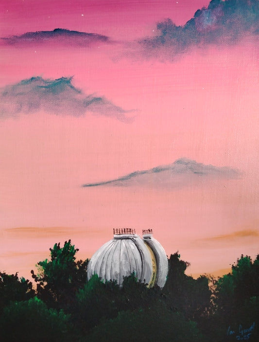 Sunrise over Greenwich. ©Ian Garrett 2025. Acrylic on Canvas 14"x 11" inches