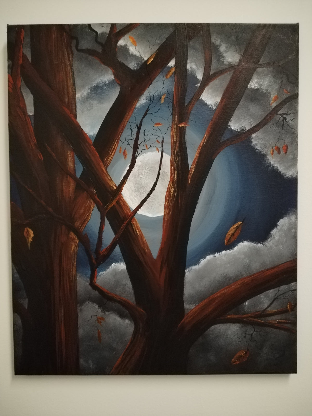 Fall Moon: 22x18 Acrylic Painting by Ian Garrett