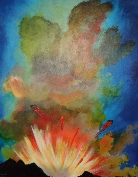 Blast. ©Ian Garrett 2023. Acrylic on Canvas 20 x 16 inches.