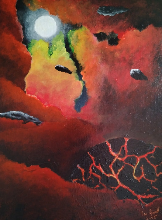 Genesis 1. ©Ian Garrett 2025. Acrylic on Canvas 16"x 12" inches