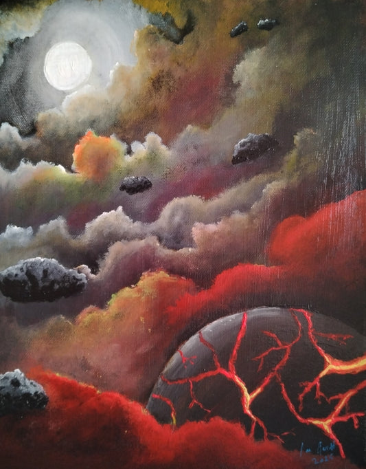 Genesis 2. ©Ian Garrett 2025. Acrylic on Canvas 14"x 11" inches