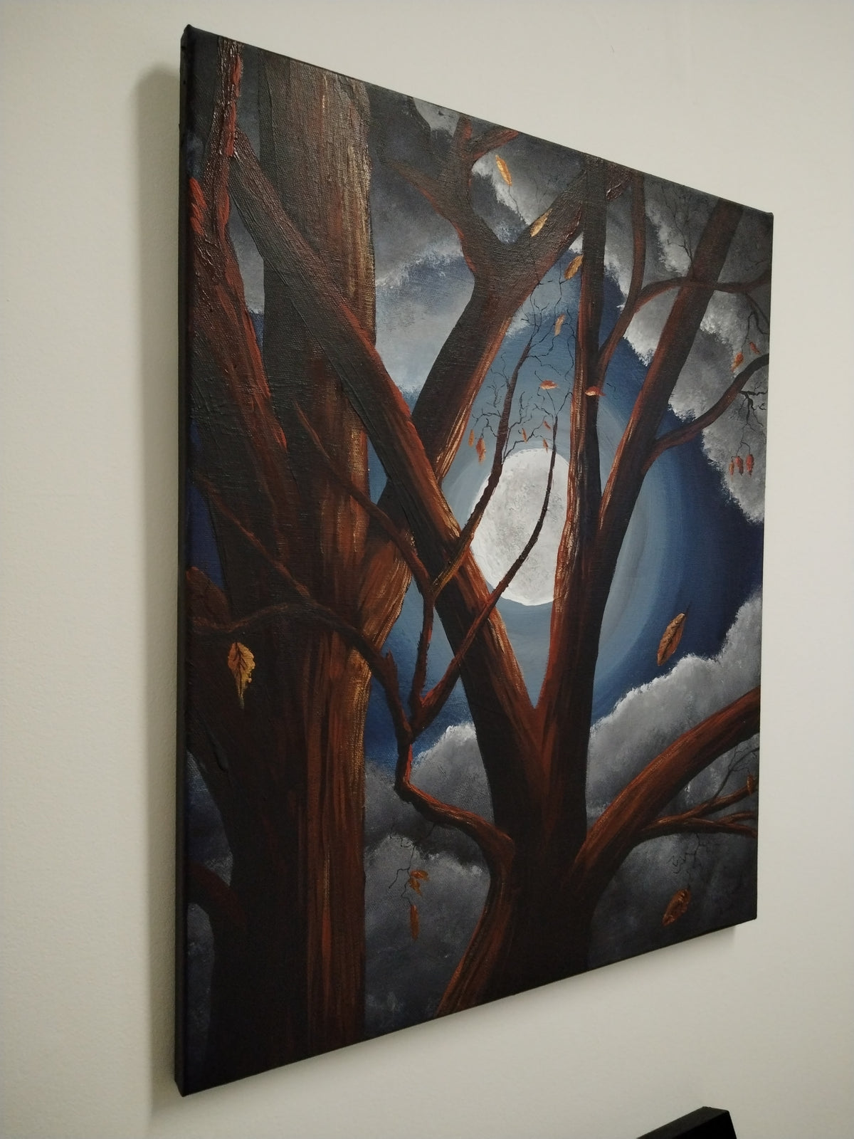 Fall Moon: 22x18 Acrylic Painting by Ian Garrett