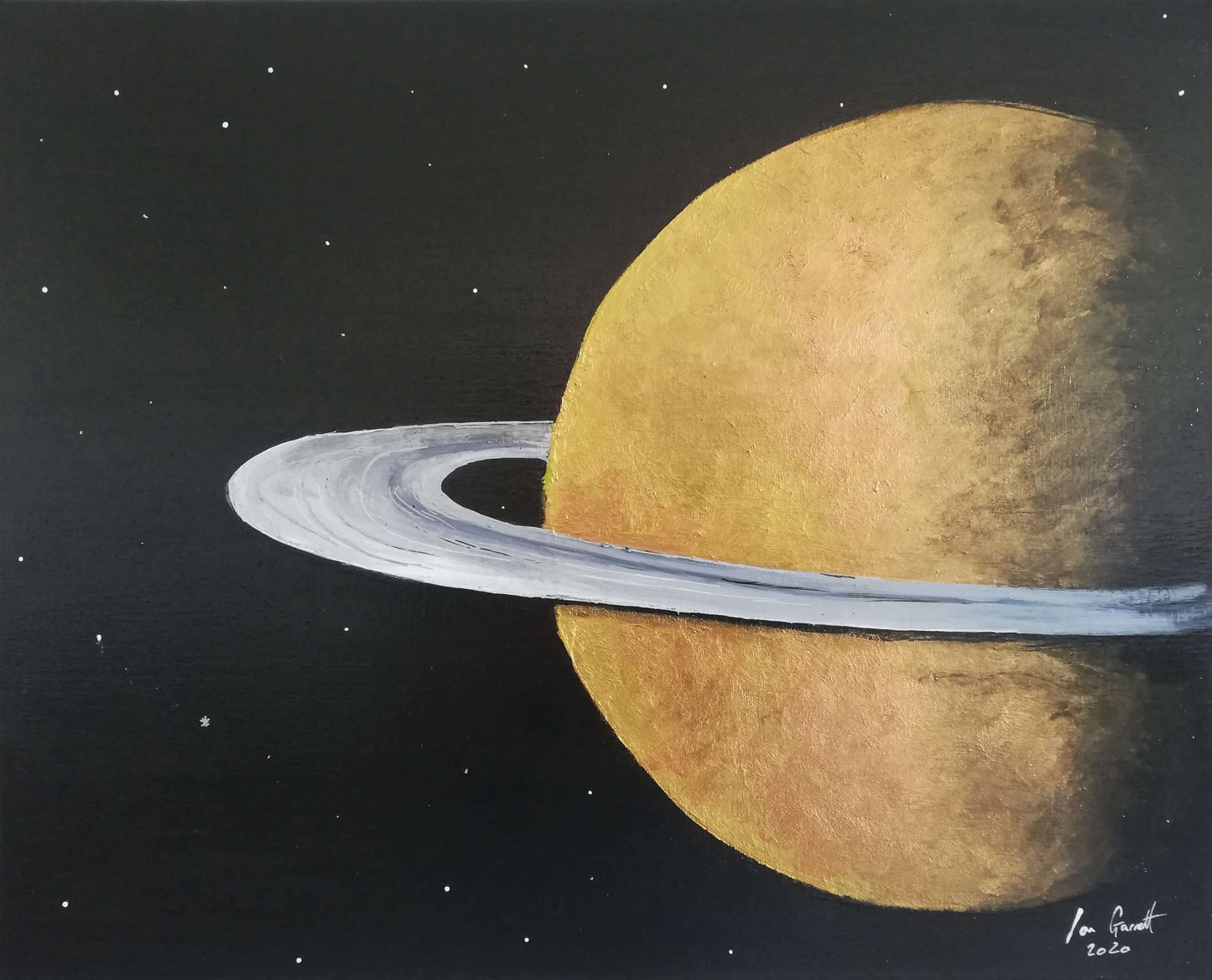 Rings of Saturn, ©Ian Garrett 2020. Acrylic on Canvas 20 x 16 inches.