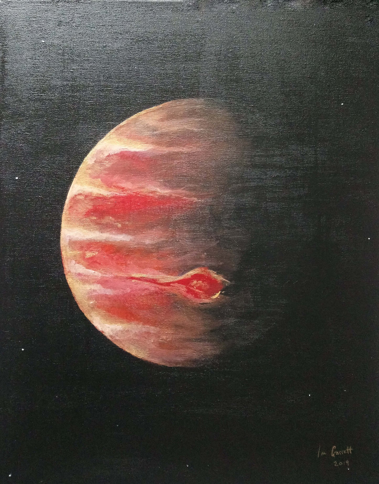 Jupiter, ©Ian Garrett 2019. Acrylic on Canvas 20 x 16 inches.
