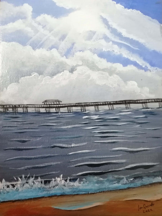 Southend Peir. 2022 - 9x12 Acrylic on Canvas.