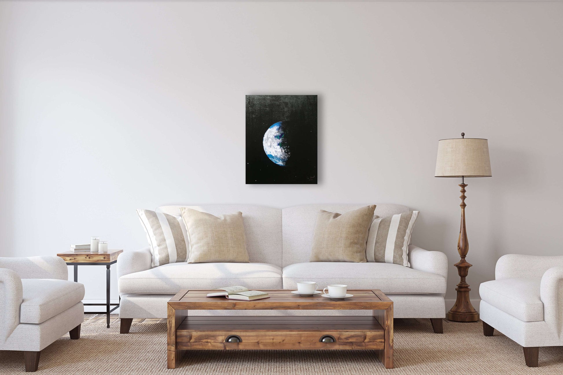 Space Ship Earth, ©Ian Garrett 2019. Acrylic on Canvas 20 x 16 inches.