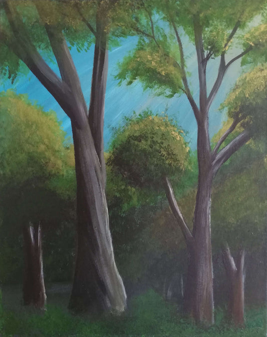 Woodland, ©Ian Garrett 2020. Acrylic on Canvas 20 x 16 inches.